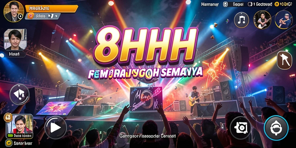 Tampilan gameplay menarik dari 8HHH yang menampilkan tantangan musik.
