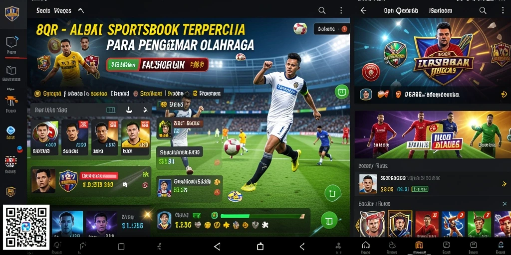 Tampilan gameplay taruhan olahraga di aplikasi 8QR.