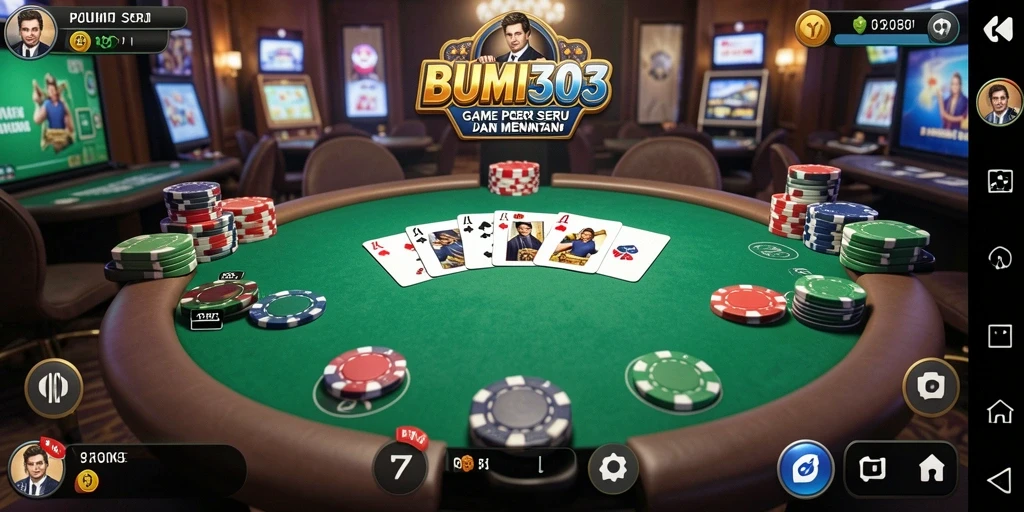 Tampilan menarik dari gameplay Poker di BUMI303.