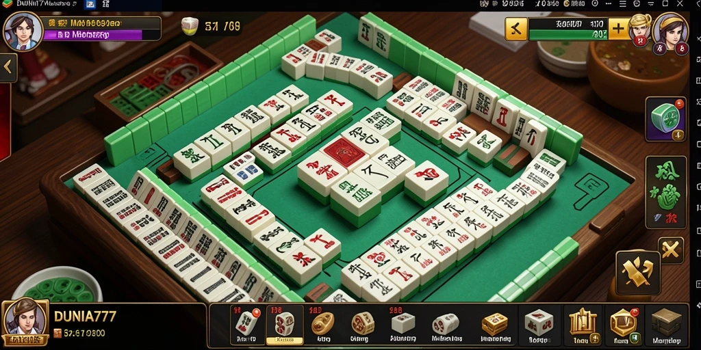 Tampilan gameplay seru Mahjong di DUNIA777.