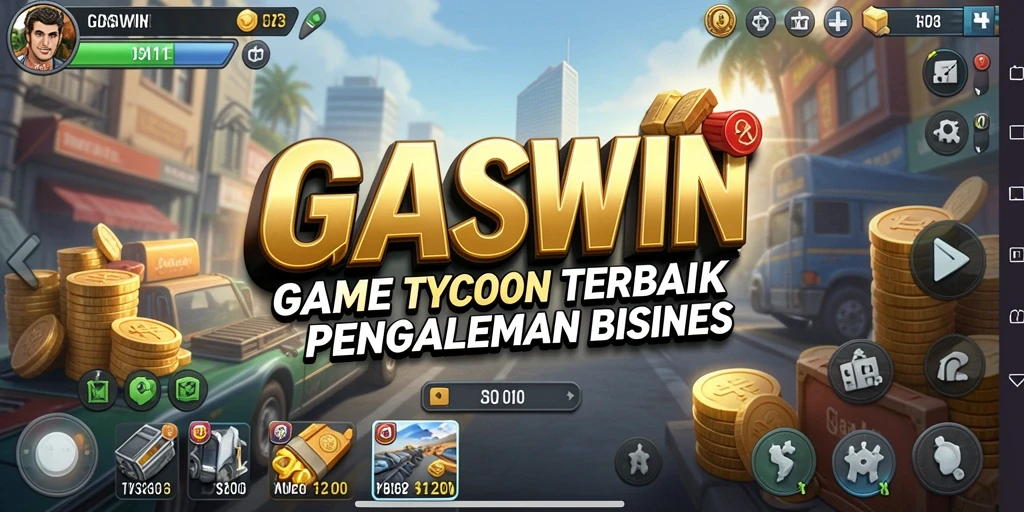 Tampilan gameplay GASWIN yang menarik dan mengasyikkan dalam dunia Tycoon.
