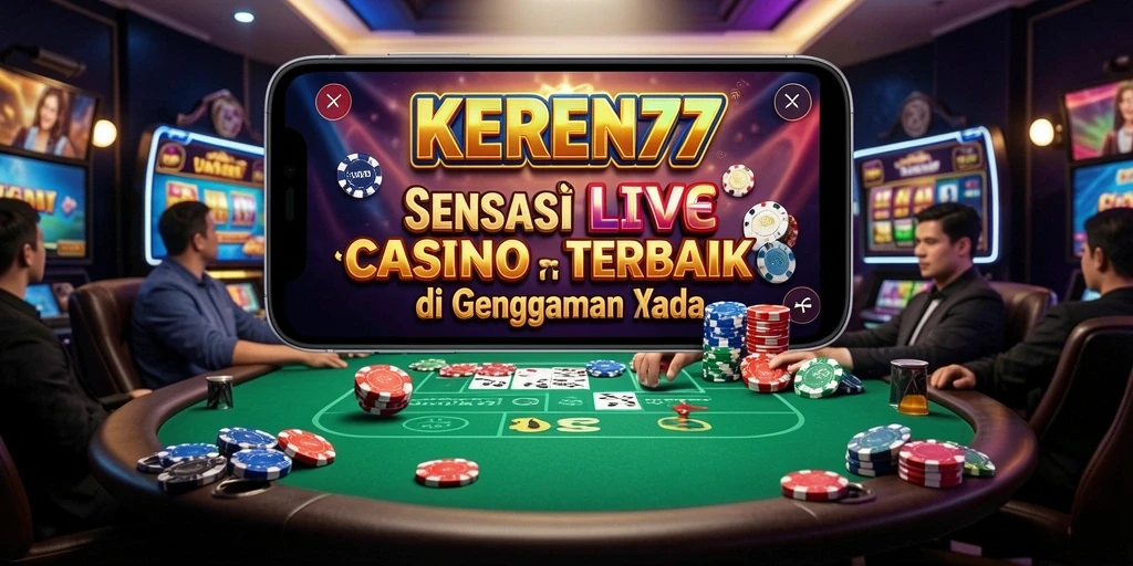 Tangkapan layar KEREN77 menampilkan dealer profesional dalam permainan Live Casino.