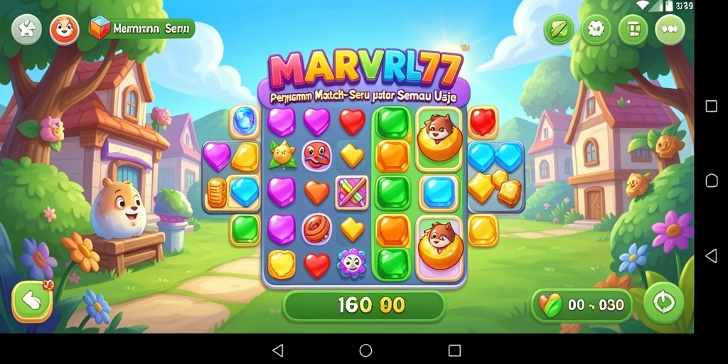 Tampilan gameplay MARVRL77 yang menarik dan penuh warna.