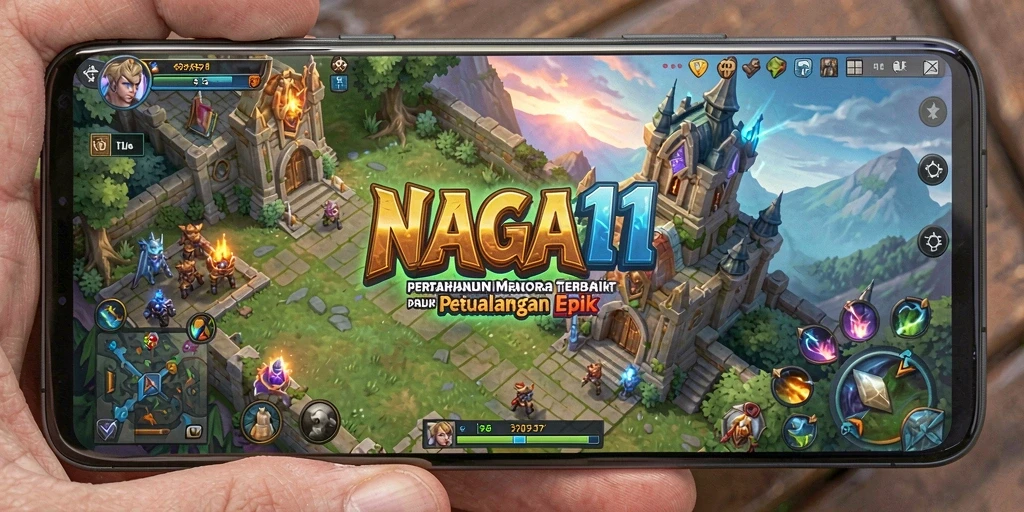 Tampilan gameplay NAGA11 yang penuh aksi dan strategi.