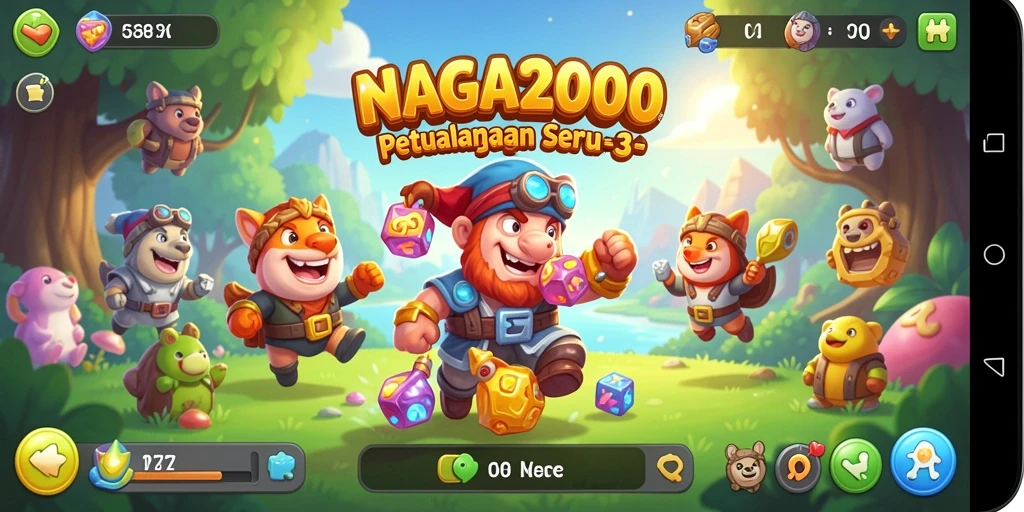 Screenshot gameplay NAGA2000 yang menampilkan momen pencocokan warna.