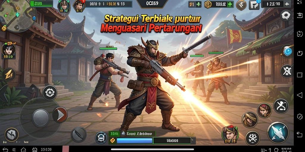 Tangkapan layar OCE69 menampilkan gameplay menyerang dan pertahanan strategi.