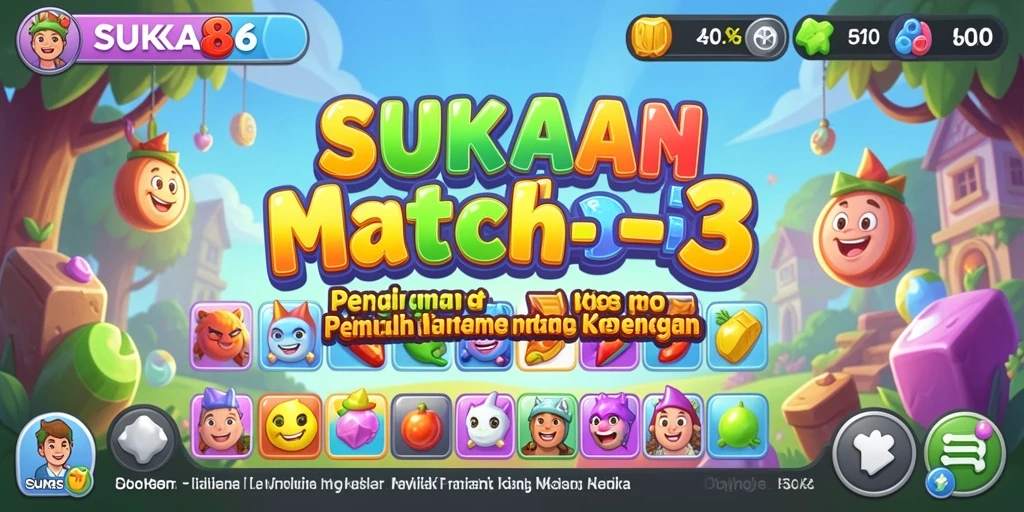 Tampilan gameplay seru dalam SUKA86 dengan kombinasi warna-warni.
