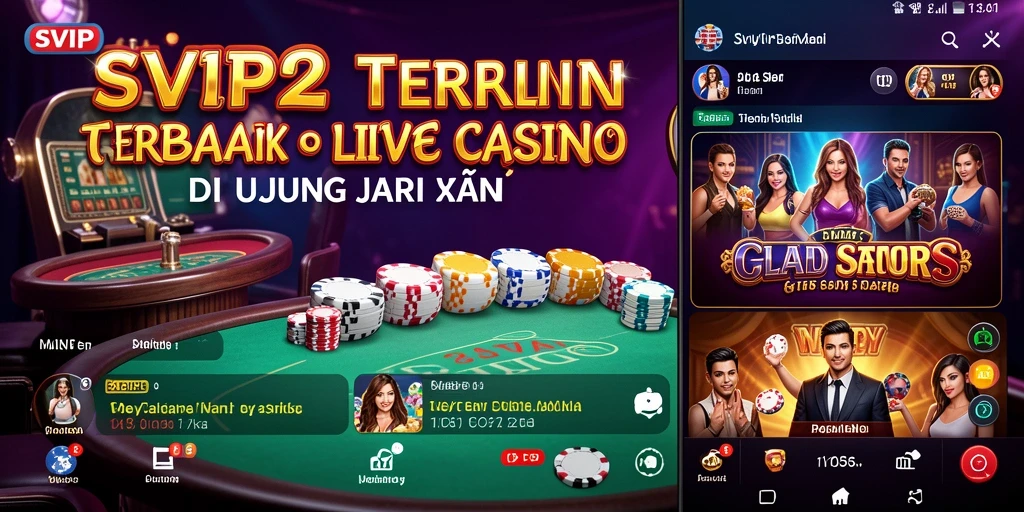 Tampilan menarik dari gameplay Live Casino di SVIP2 dengan dealer langsung.