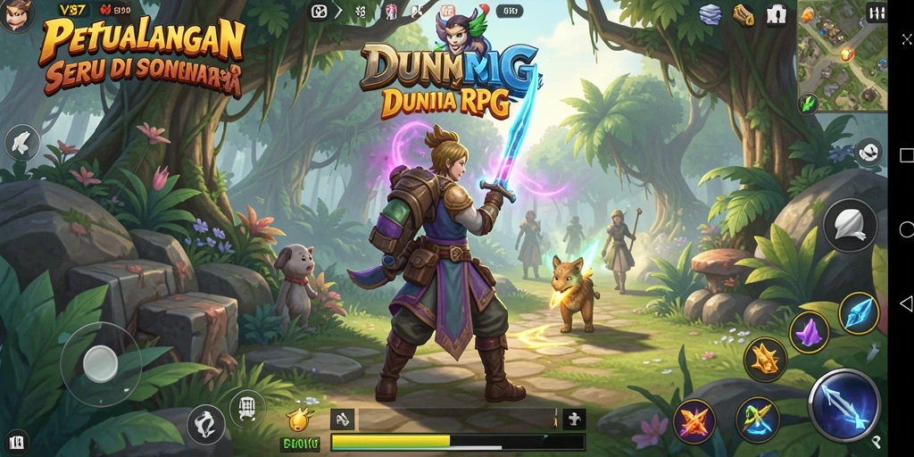 Screenshot menampilkan aksi epic dalam gameplay RPG yang memukau.