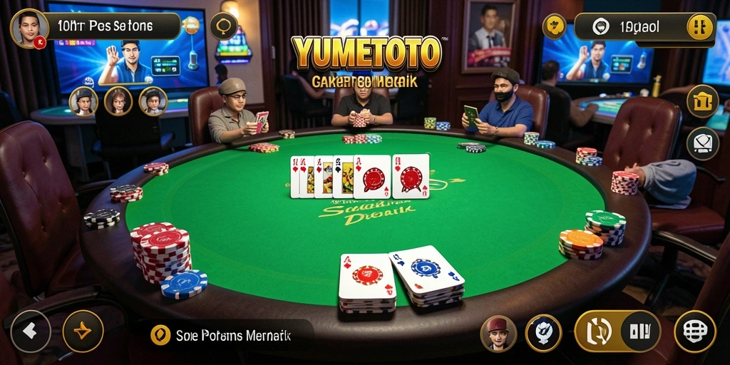 Screenshot gameplay YUMETOTO menampilkan aksi seru Poker.