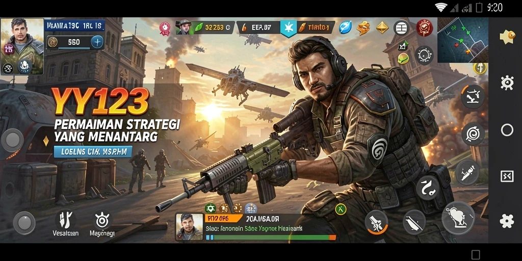 Tampilan menarik saat bermain game strategi YY123.